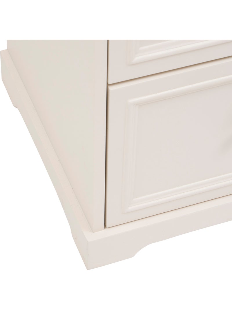 Cómoda de madera con tres cajones y encimera de fresno Marfil - Kiabi