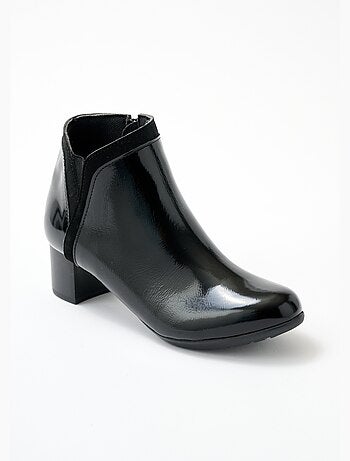 Cómodas botas bajas de piel con cremallera ancha - Afibel