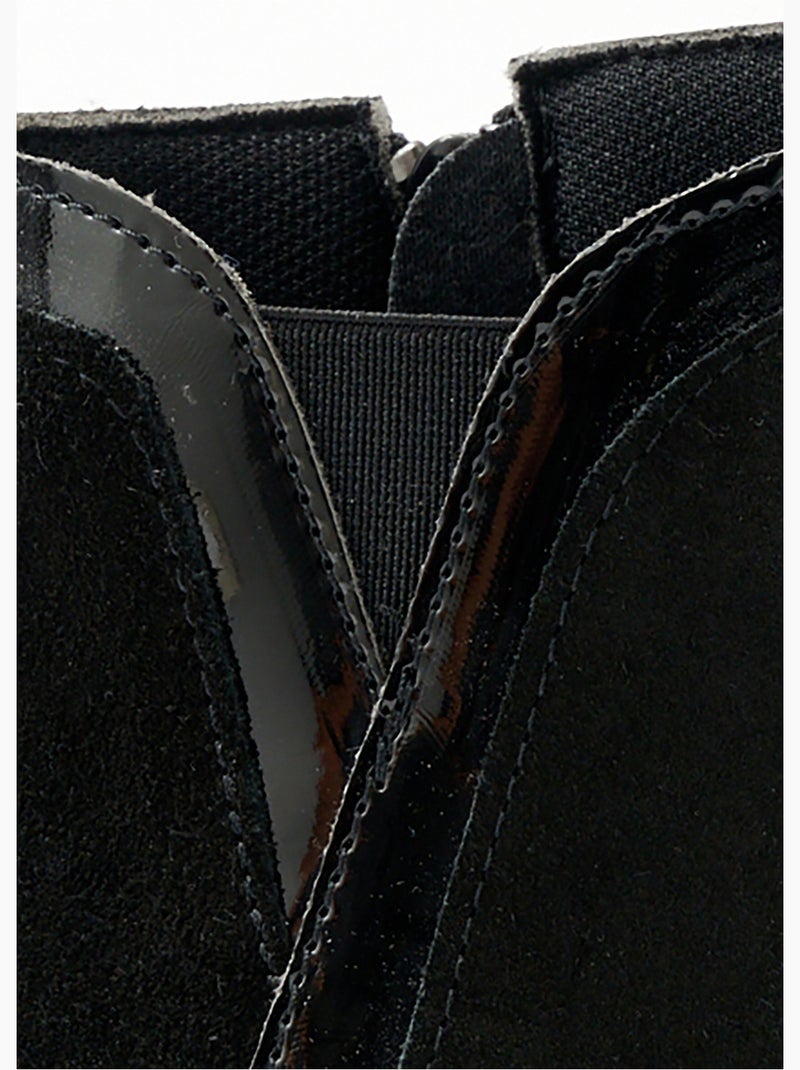 Cómodas botas bajas de piel con cremallera ancha - Afibel Negro - Kiabi