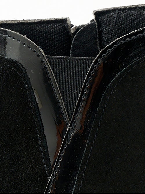 Cómodas botas bajas de piel con cremallera ancha - Kiabi