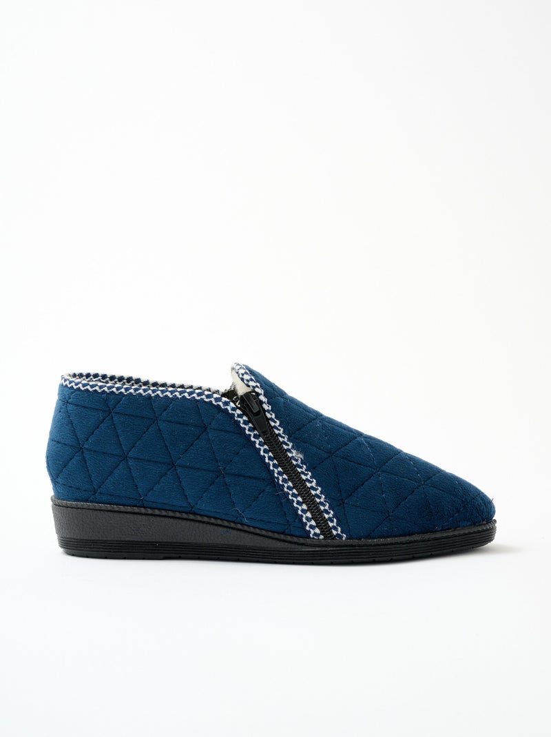 Cómodas zapatillas altas con cremallera - Afibel Azul - Kiabi