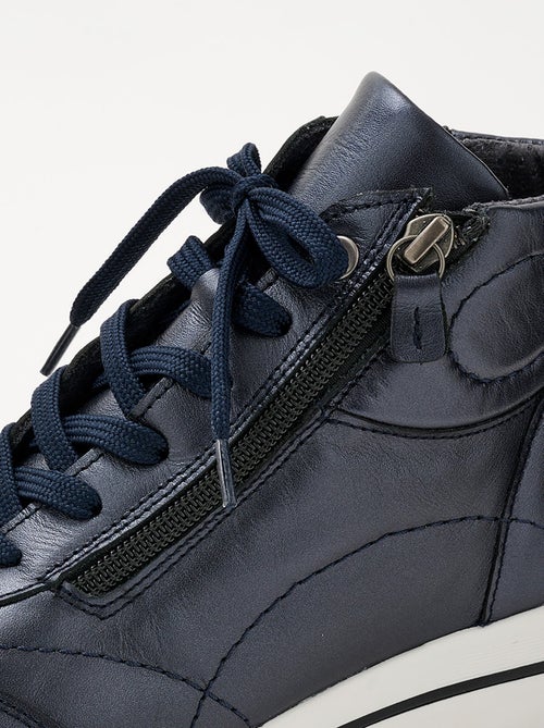 Cómodas zapatillas altas de piel - Afibel - Kiabi