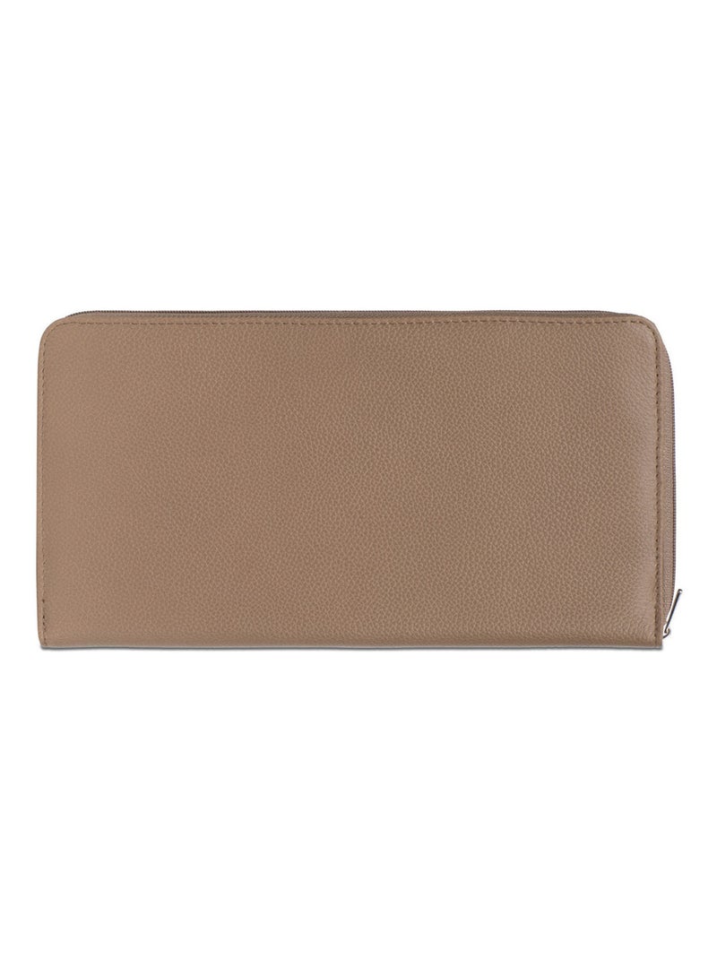Compañero de viaje - 1 volet - cuero confort hexagona Marrón glaseado - Kiabi
