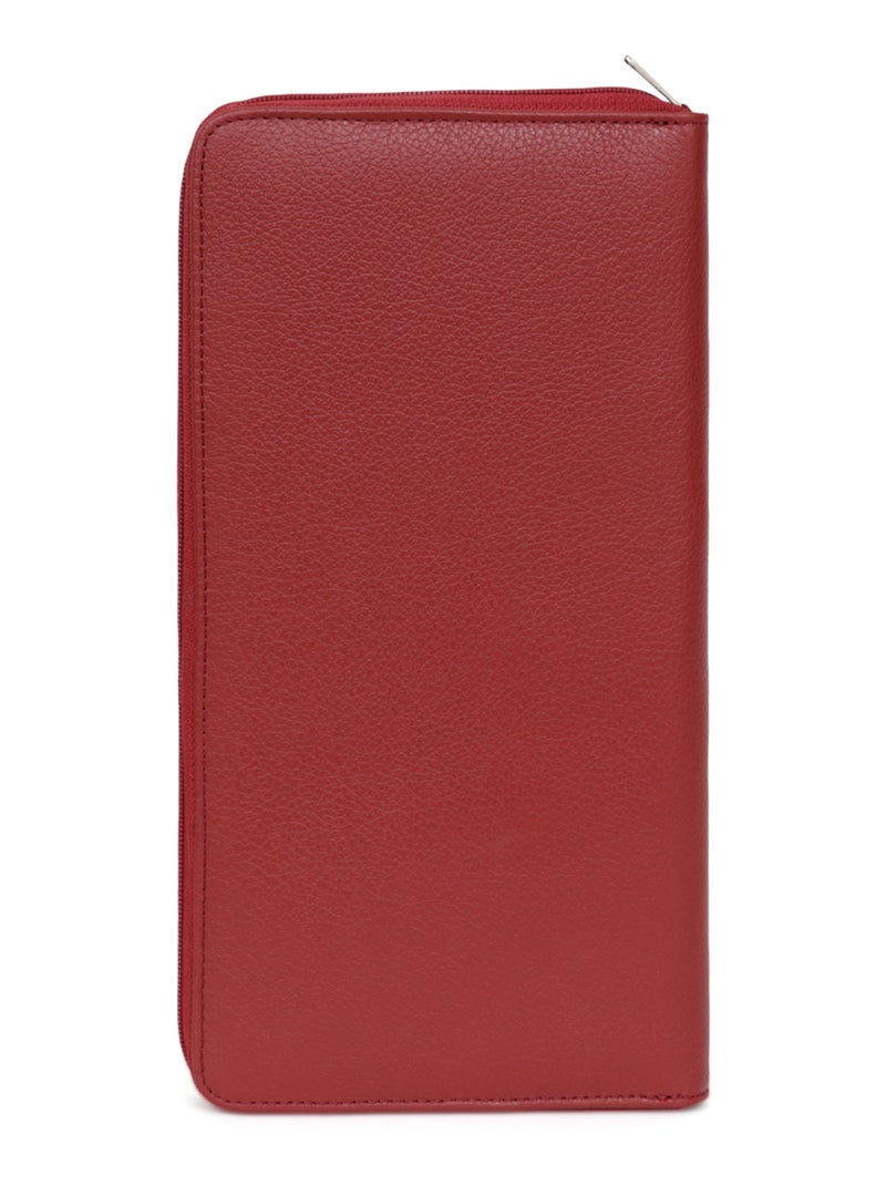Compañero de viaje - 1 volet - cuero confort hexagona Rojo oscuro - Kiabi