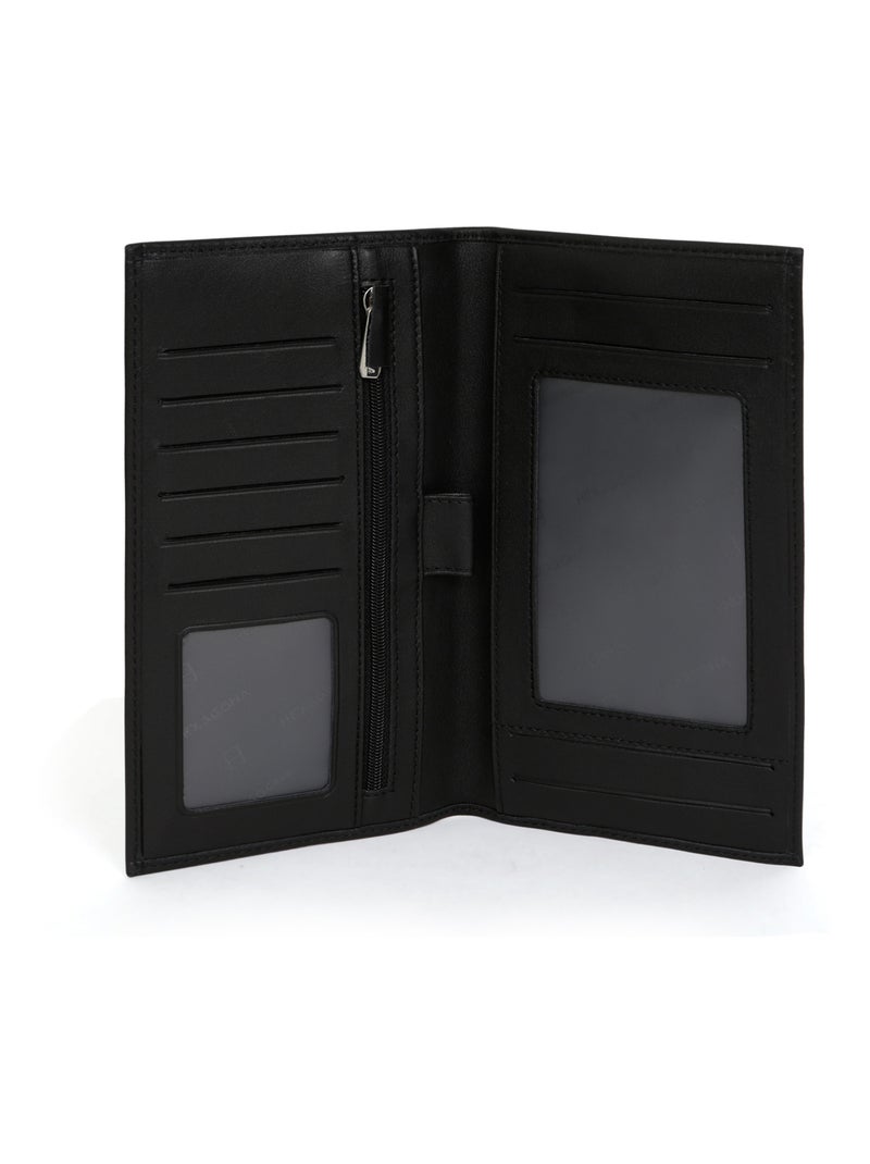 Compañero de viaje - 1 volet - cuero soft hexagona Negro - Kiabi