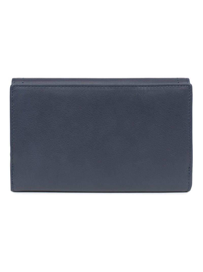 Compañero de viaje - 2 paneles - detener rfid - cuero sauvage hexagona Azul noche - Kiabi