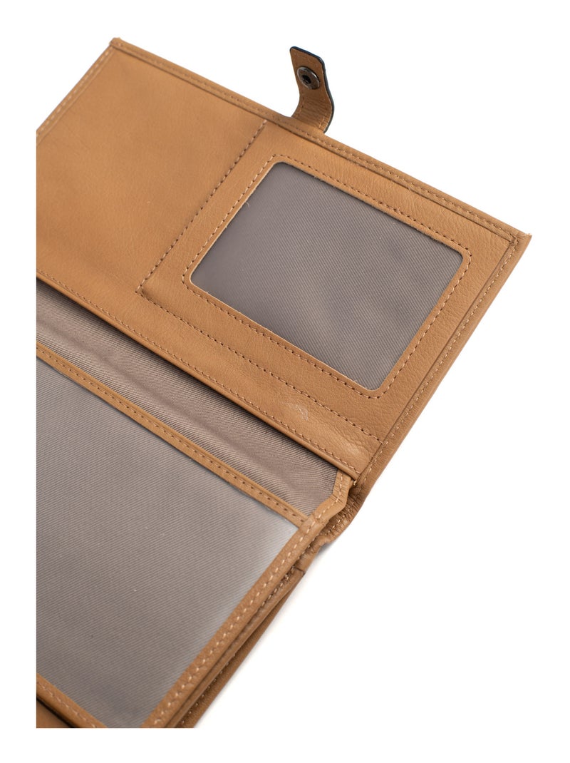 Compañero de viaje - 2 paneles - detener rfid - cuero sauvage hexagona Beige - Kiabi