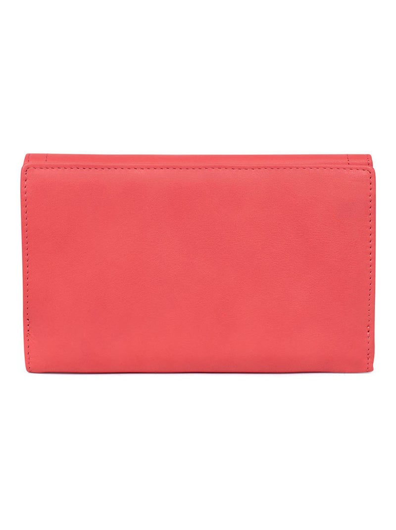 Compañero de viaje - 2 paneles - detener rfid - cuero sauvage hexagona Naranja coral - Kiabi