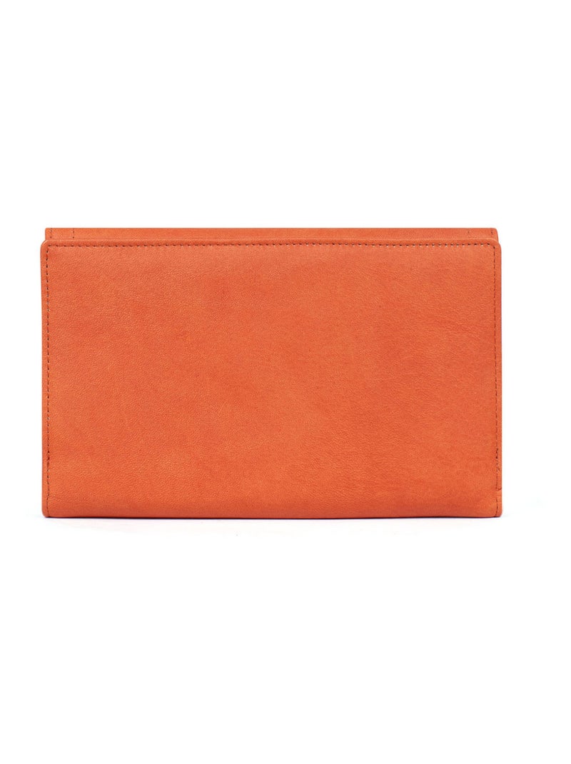 Compañero de viaje - 2 paneles - detener rfid - cuero sauvage hexagona Naranja - Kiabi