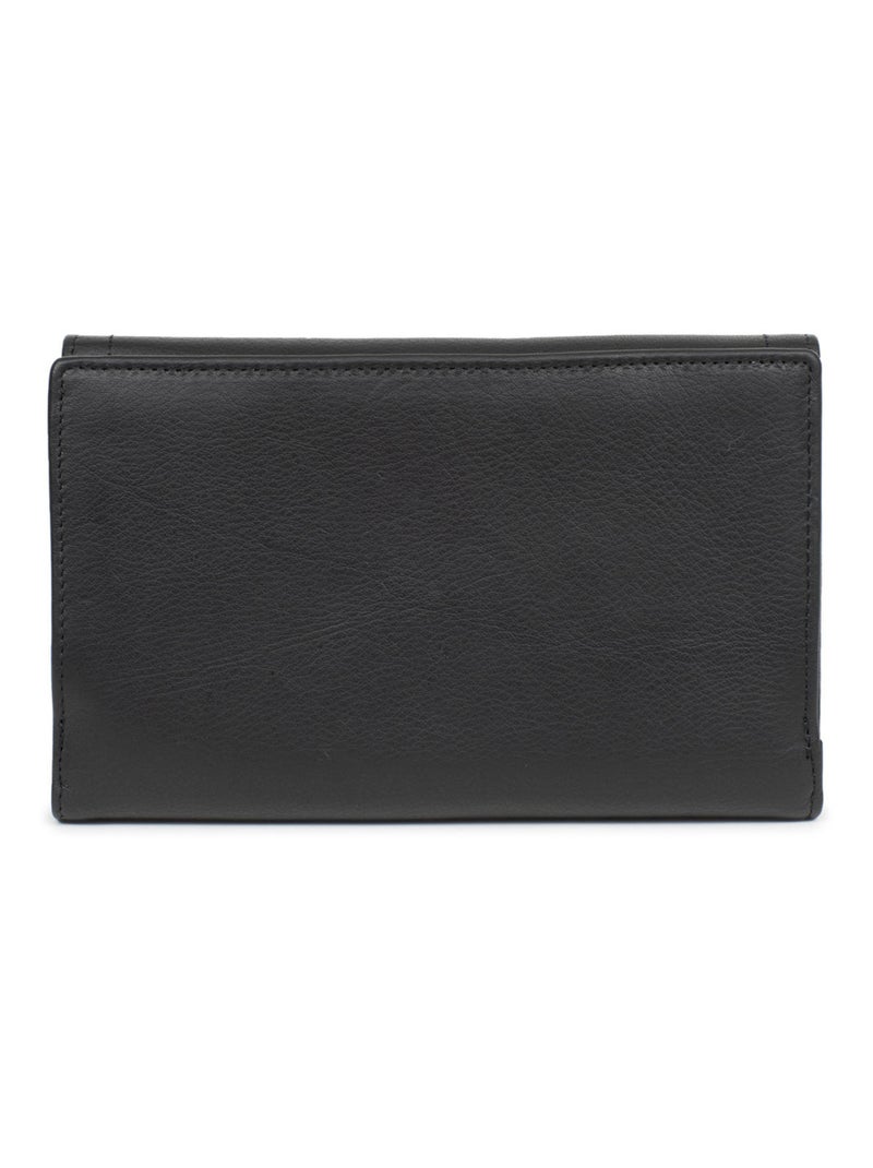 Compañero de viaje - 2 paneles - detener rfid - cuero sauvage hexagona Negro - Kiabi
