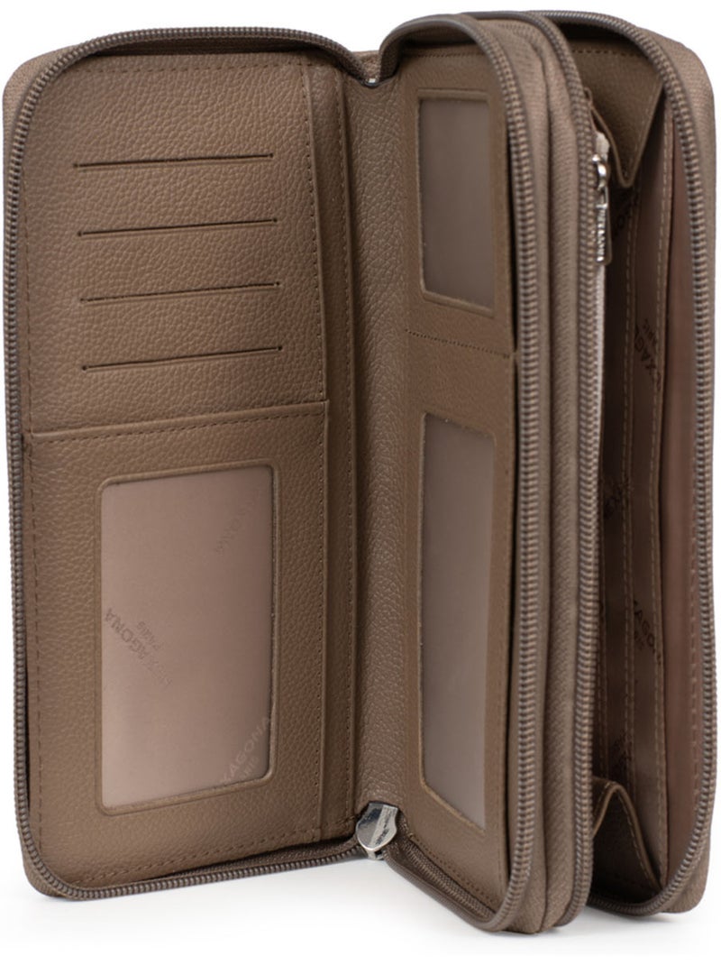 Compañero de viaje - cuero confort hexagona Marrón glaseado - Kiabi