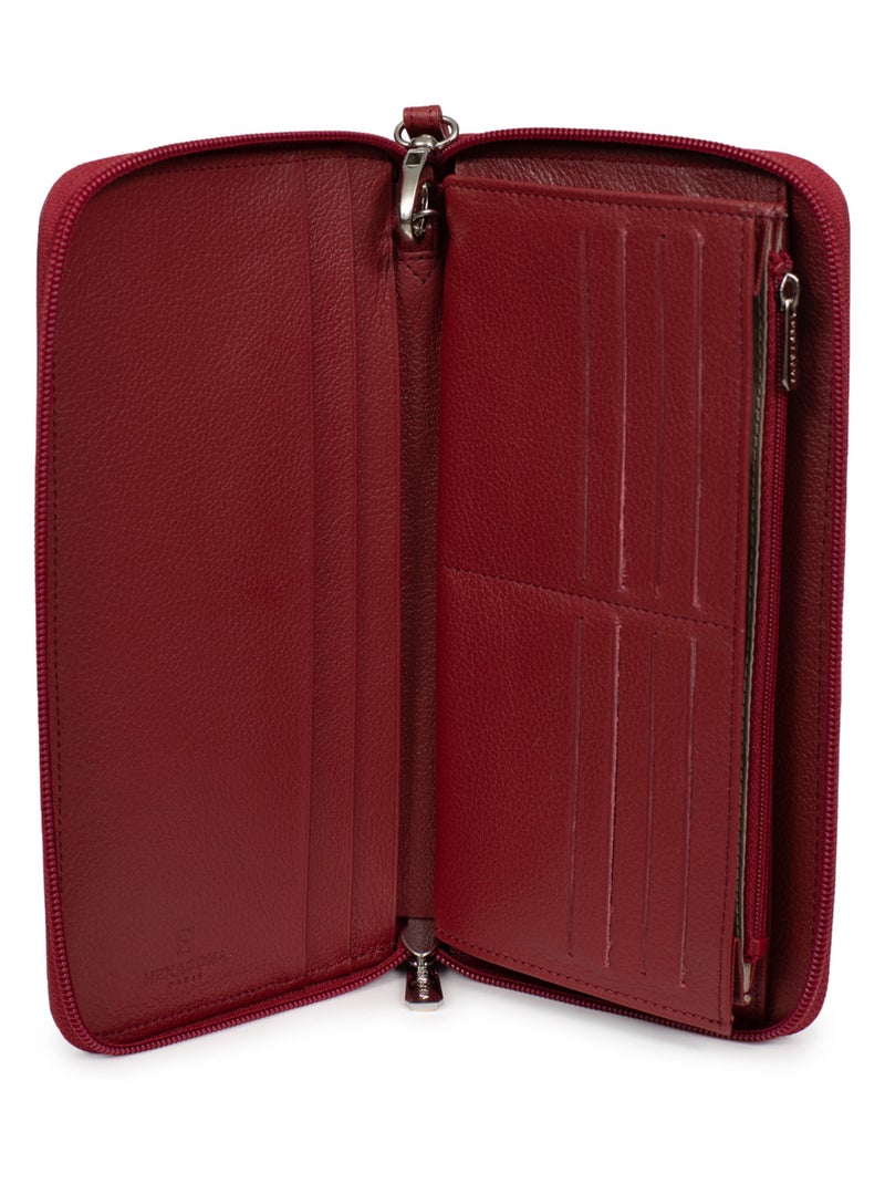 Compañero de viaje - cuero confort hexagona Rojo oscuro - Kiabi