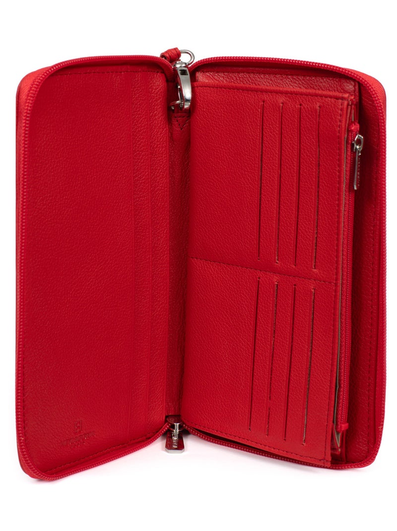 Compañero de viaje - cuero confort hexagona Rojo tomate - Kiabi