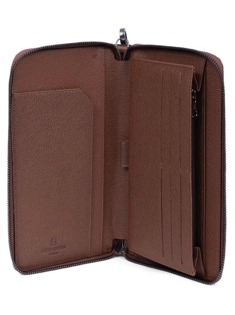 Compañero de viaje - Stop RFID - Cuero DANDY Marrón - Kiabi