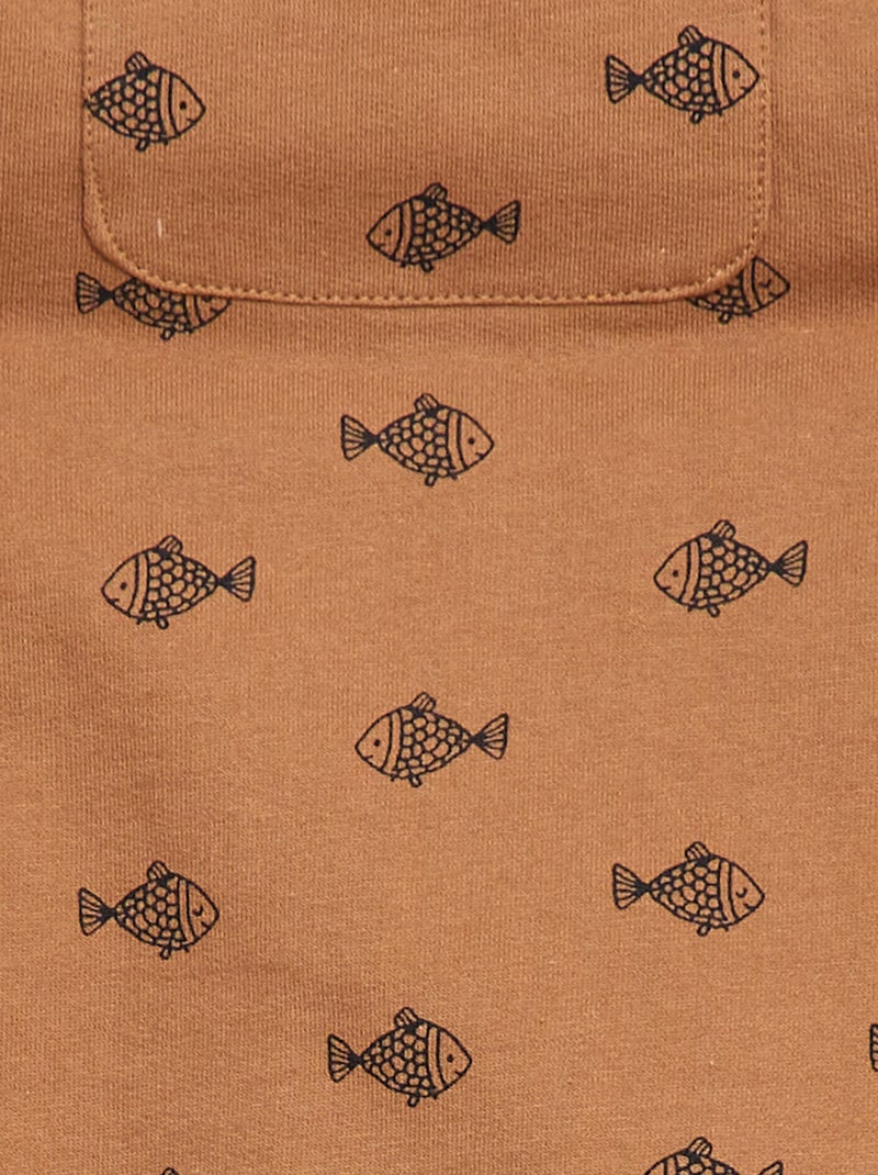 Conjunto 2 piezas Camiseta + Peto corto Marron - Kiabi