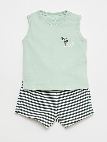 Conjunto de 2 piezas camiseta sin mangas + pantalón corto