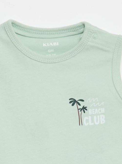 Conjunto 2 piezas camiseta sin mangas + pantalón corto - Kiabi