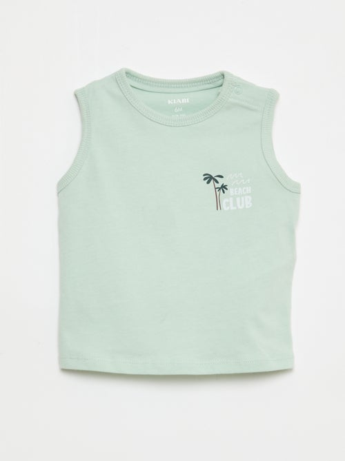 Conjunto 2 piezas camiseta sin mangas + pantalón corto - Kiabi