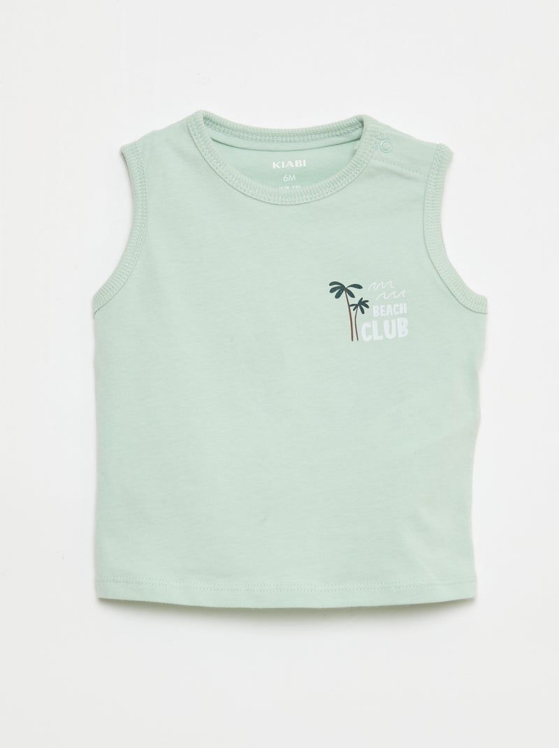 Conjunto 2 piezas camiseta sin mangas + pantalón corto Azul - Kiabi