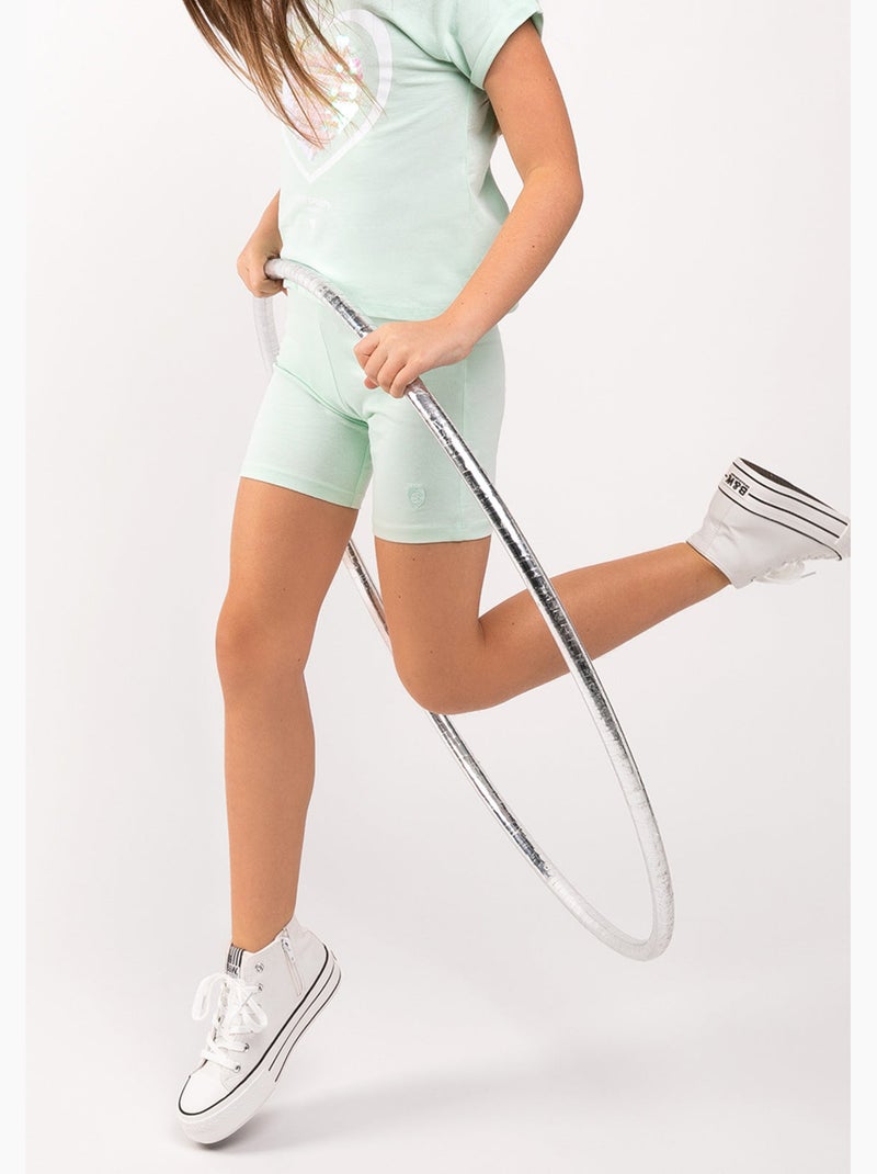 Conjunto 2 Piezas Camiseta y Pantalón Corto De Niña En Menta Verde - Kiabi