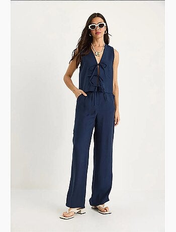 Conjunto 2 piezas chaleco y pantalón ancho de modal lucci