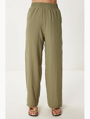 Conjunto 2 piezas cintura alta camisa cuello camisero pantalón pierna ancha istanbul