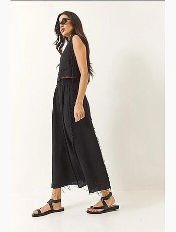 Conjunto 2 piezas muselina con blusa y falda elástica lucci