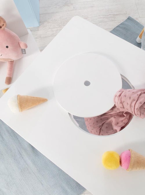 Conjunto 2 sillas y mesa infantil con red de almacenamiento en madera - diseño escandinavo 'Roba' - Kiabi