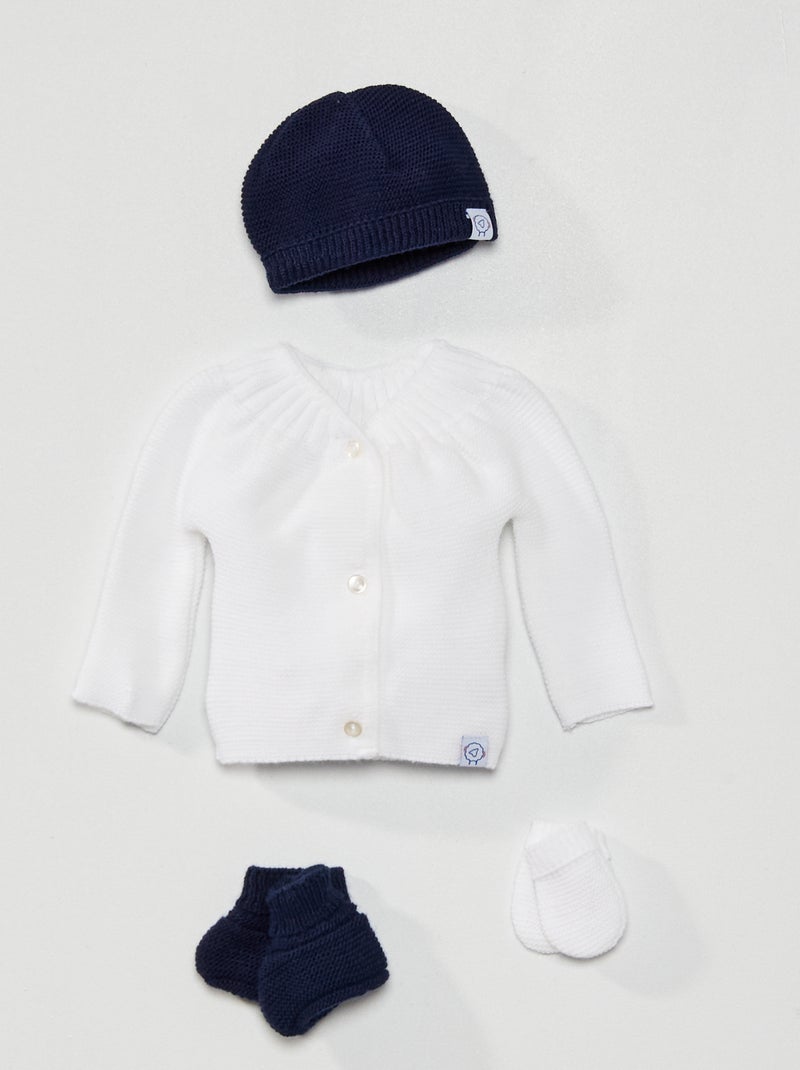 Conjunto 4 piezas 'La Manufacture de Layette' blanco/marino - Kiabi