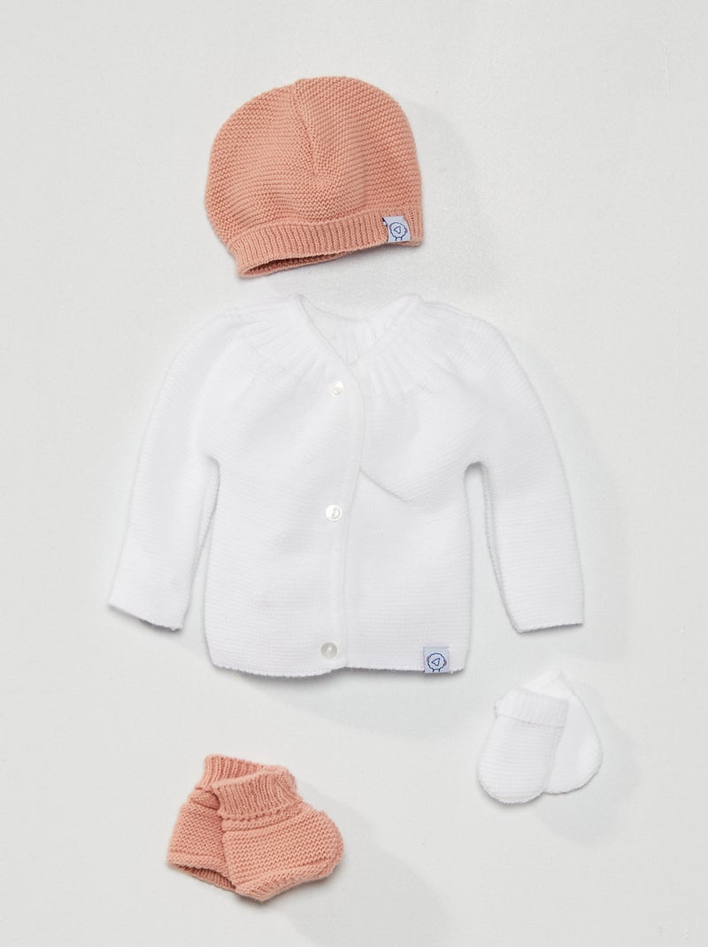 Conjunto 4 piezas 'La Manufacture de Layette' blanco/rosa - Kiabi
