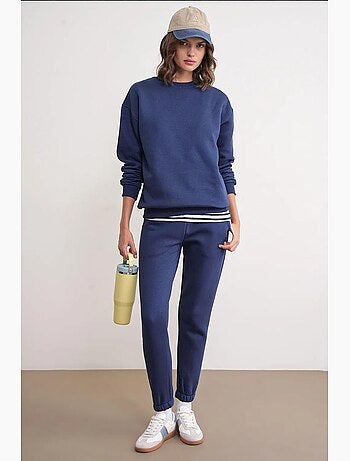 Conjunto acogedor de dos piezas de punto acanalado mixray