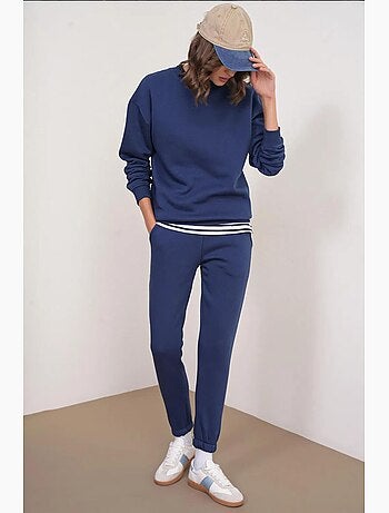 Conjunto acogedor de dos piezas de punto acanalado mixray