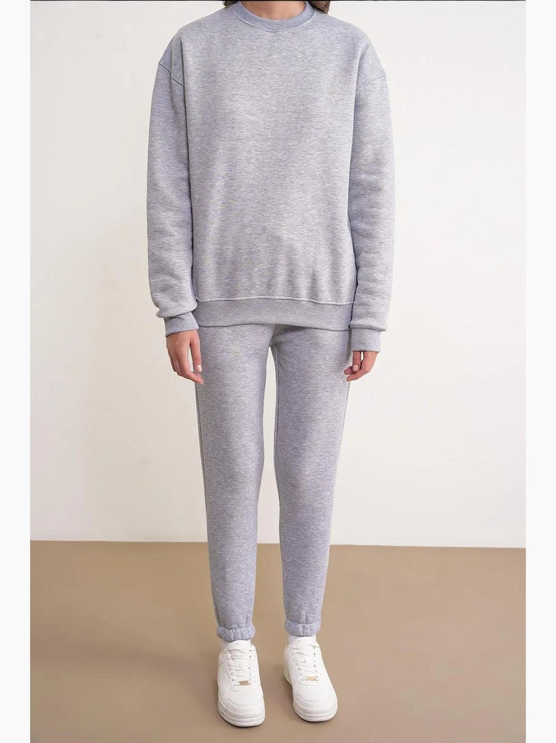 Conjunto acogedor de dos piezas de punto acanalado mixray Gris - Kiabi