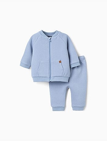 Conjunto acolchado con cierre, azul claro