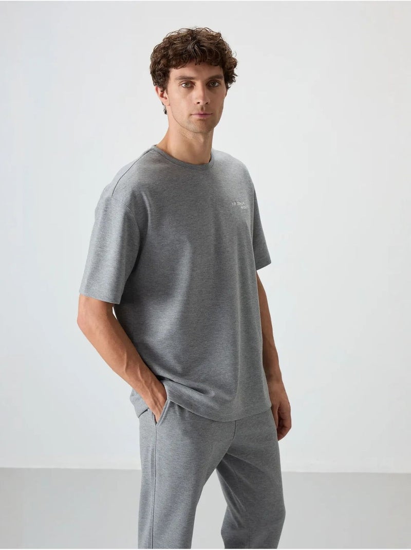 Conjunto active oversize de algodón y poliéster para hombre tommy Gris - Kiabi
