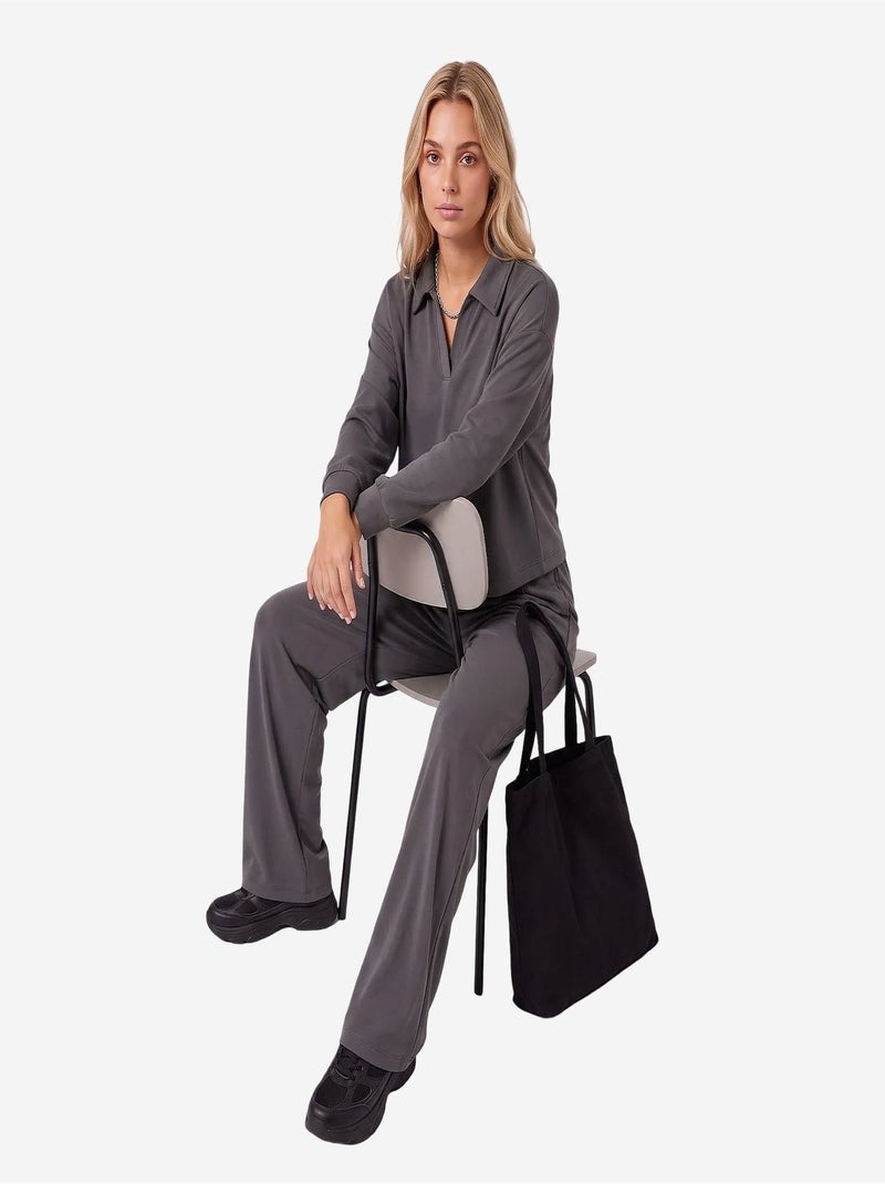 Conjunto activo de mujer tommy Gris negro - Kiabi