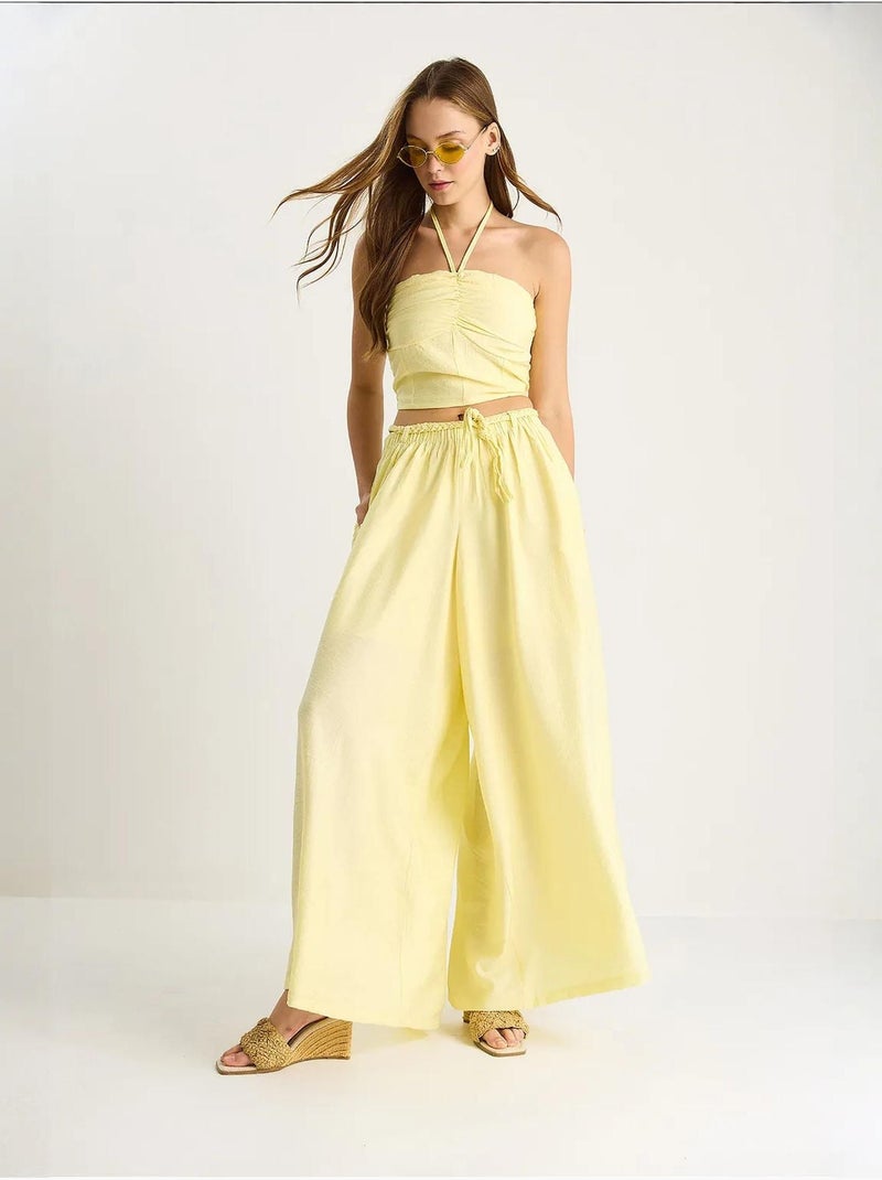Conjunto ajustado de dos piezas con cuello de corazón lucci Amarillo limón - Kiabi