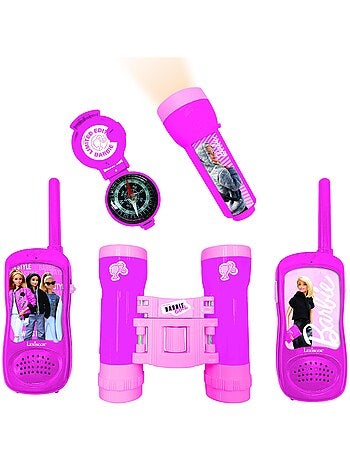 conjunto Barbie aventura con Walkie Talkies de hasta 120 m, prismáticos y brújula