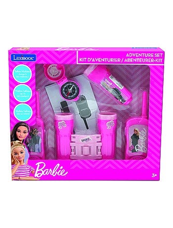 conjunto Barbie aventura con Walkie Talkies de hasta 120 m, prismáticos y brújula