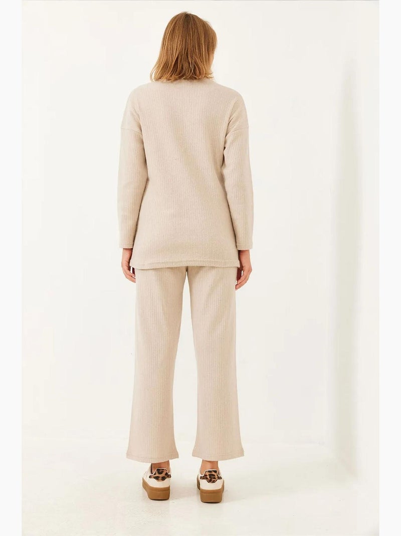 Conjunto básico de dos piezas con cuello redondo lucci Beige arcilla - Kiabi