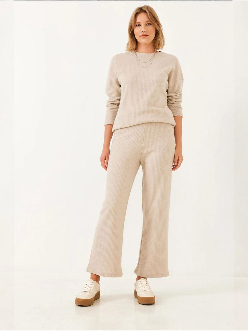 Conjunto básico de dos piezas con cuello redondo lucci Beige arcilla - Kiabi