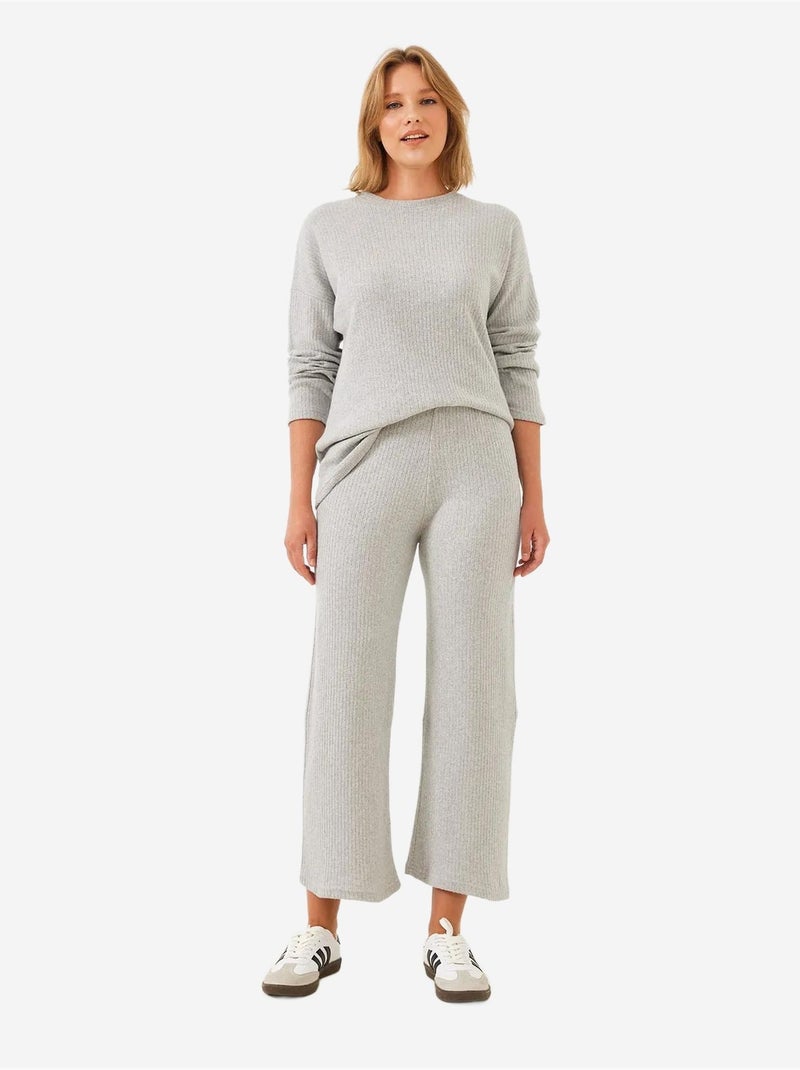 Conjunto básico de dos piezas con cuello redondo lucci Gris - Kiabi