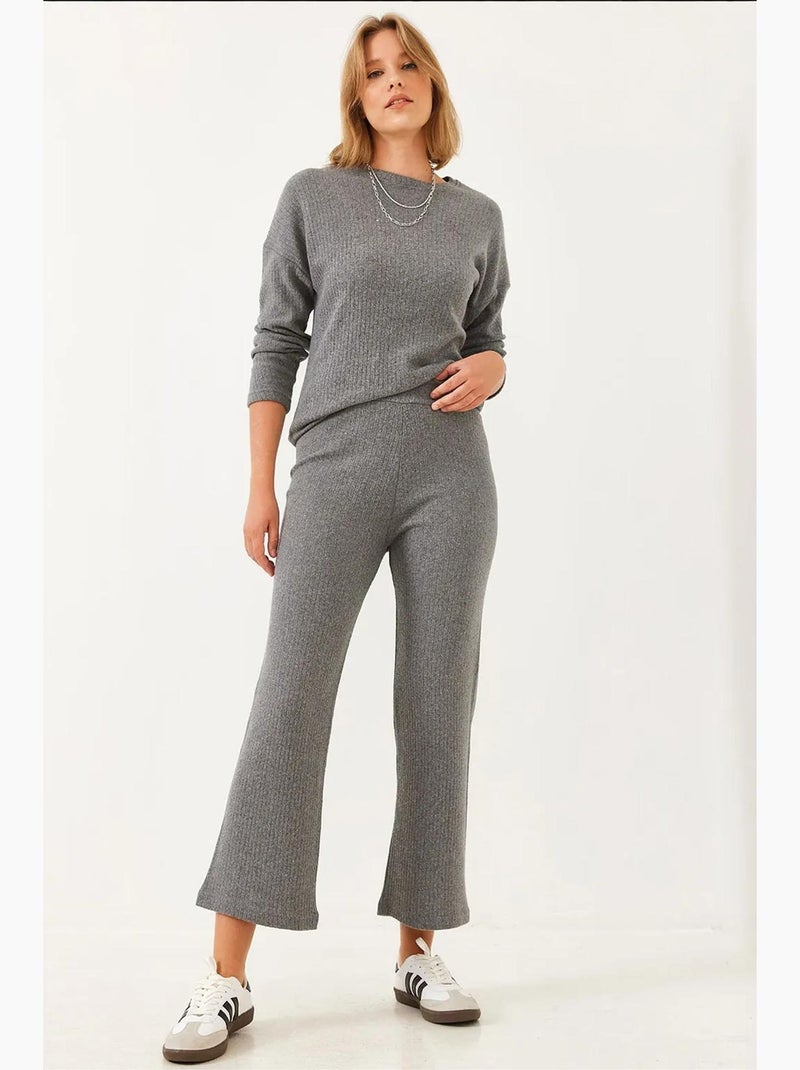Conjunto básico de dos piezas con cuello redondo lucci Gris negro - Kiabi