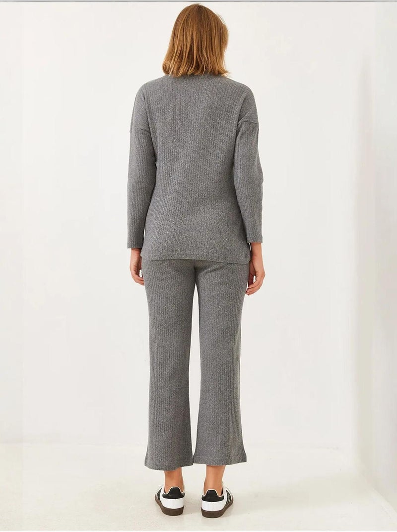 Conjunto básico de dos piezas con cuello redondo lucci Gris negro - Kiabi