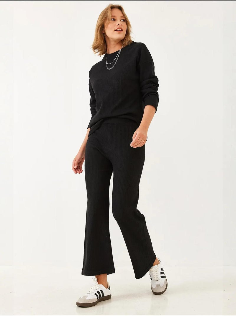 Conjunto básico de dos piezas con cuello redondo lucci Negro - Kiabi