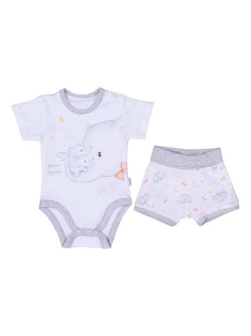 Conjunto bebé body y short en algodón orgánico | kitikate - Kiabi Conjunto bebé body y short en algodón orgánico | kitikate - Kiabi