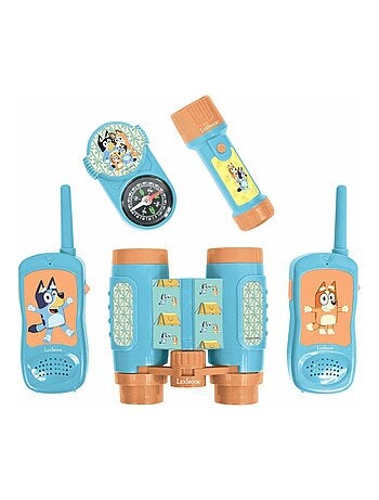 conjunto Bluey aventura con walkie talkies de hasta 120 m, prism?ticos y br?jula