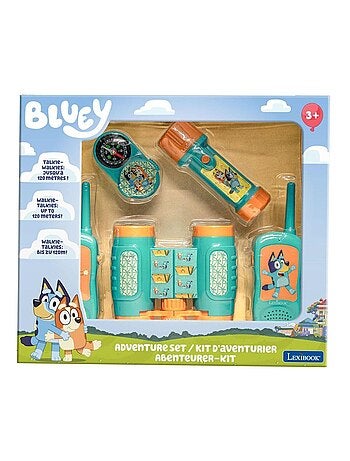 conjunto Bluey aventura con walkie talkies de hasta 120 m, prism?ticos y br?jula