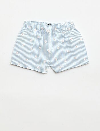 Conjunto blusa + Pantalón corto con estampado vichy - 2 piezas