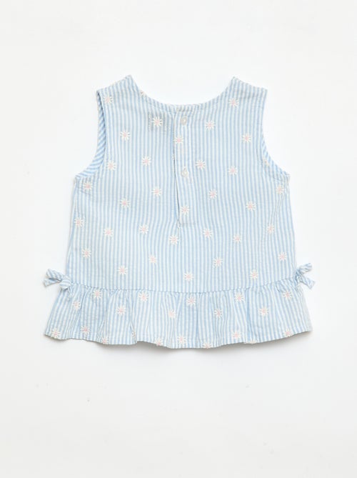 Conjunto blusa + Pantalón corto con estampado vichy - 2 piezas - Kiabi